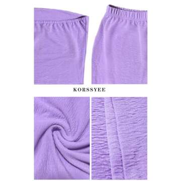 Skirt Sets Women 2 Piece Outfits Sexy Summer Strapless Tube Top Casual Bodycon Dresses Split Y2k Long Skirt Purple-S