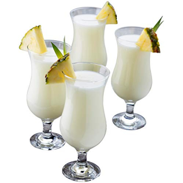 SELPONT a Collection 4 Piece Hurricane Glass Set - Perfect for Drinking Pina Coladas, Cocktails, Full-Bodied Beer, Juice, and Water (Pina Colada (15.5 oz))