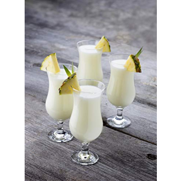 SELPONT a Collection 4 Piece Hurricane Glass Set - Perfect for Drinking Pina Coladas, Cocktails, Full-Bodied Beer, Juice, and Water (Pina Colada (15.5 oz))
