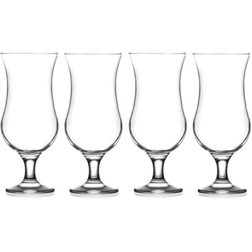 SELPONT a Collection 4 Piece Hurricane Glass Set - Perfect for Drinking Pina Coladas, Cocktails, Full-Bodied Beer, Juice, and Water (Pina Colada (15.5 oz))