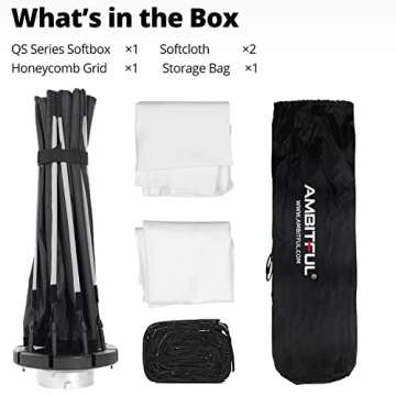 AMBITFUL Bowens Mount Softbox Quick Installation Softbox + Honeycomb Grid for Studio Strobe Outdoor ...