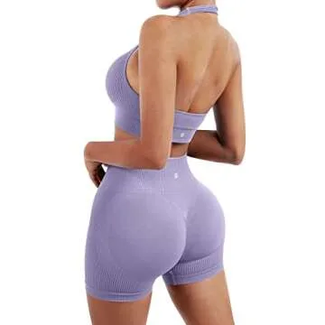 SUUKSESS Seamless Ribbed Workout Sets for Women
