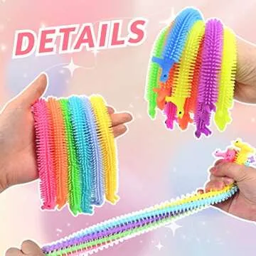 20 PCS Stretchy Fidget Toy,Colorful Stretchy Strings Fidget Toy,Sensory Fidget Worm Stretch Toys for Children's Day Gift,Kids,Adults,Boys,Girls,Stress Relief,Calming and Relaxing Present