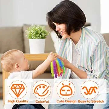 20 PCS Stretchy Fidget Toy,Colorful Stretchy Strings Fidget Toy,Sensory Fidget Worm Stretch Toys for Children's Day Gift,Kids,Adults,Boys,Girls,Stress Relief,Calming and Relaxing Present