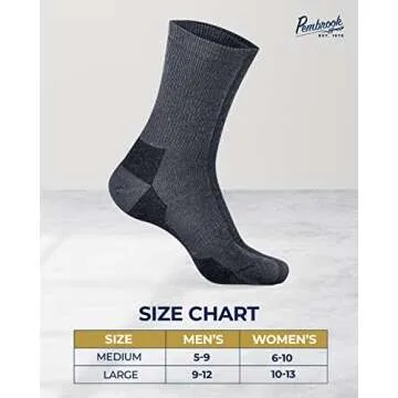 Pembrook Merino Wool Socks for Men & Merino Wool Socks for Women | Merino Wool Sock Pack 4 Pairs