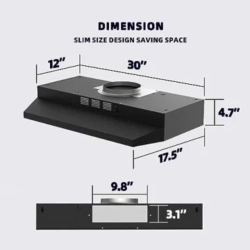 FIREGAS 30" Convertible Range Hood & Exhaust Fan