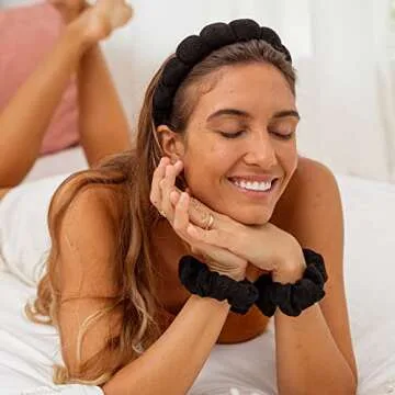 FROG SAC Puffy Spa Headband and Wristbands for Face Washing, Skincare Headbands for Women, Terry Clo...