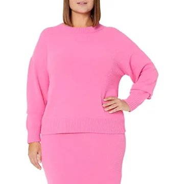 The Drop Women's Carter Super Soft Essential Crewneck Sweater, Rose Pink, XL