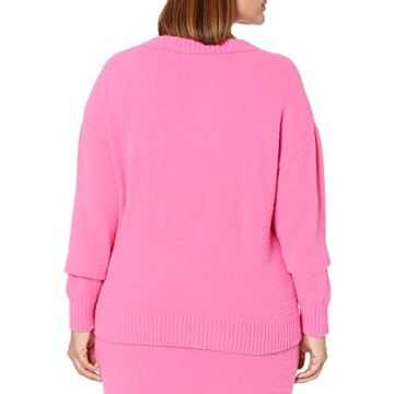 The Drop Women's Carter Super Soft Essential Crewneck Sweater, Rose Pink, XL