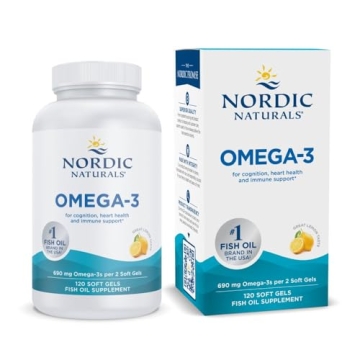 Nordic Naturals Omega-3, Lemon Flavor - 120 Soft Gels - 690 mg Omega-3 - Fish Oil - EPA & DHA - Immu...