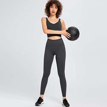 Natural Feelings Sports Bra for Women Padded Longline Workout Running Yoga Bra Medium Support Crop Tank Tops Black