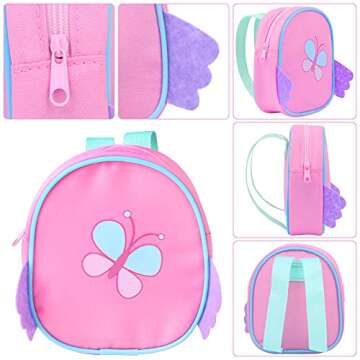 Ecore Fun 23 PCS 18 Inch Girl Doll Accessories Suitcase Travel Luggage Play Set Included Travel Carrier Clothes Backpack Camera Phone Travel Pillow Passport Tickets Cashes Credit Card Map