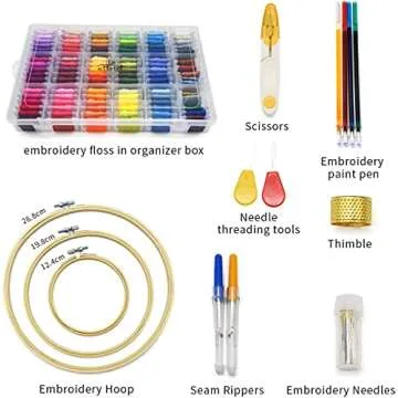 ATTERET Full Range Embroidery and Cross Stitch Starter Kit with Premium Storage Organizer Bag, Inclu...
