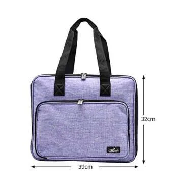 ATTERET Full Range Embroidery and Cross Stitch Starter Kit with Premium Storage Organizer Bag, Includes 99 DMC Coded Cotton Threads, 9 Metallic Floss, 3 Hoops, Needles, Scissors + More (Purple)
