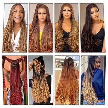 WIPPORYA Pre Stretched French Curly Braiding Hair 24 Inch 6Pcs Loose Wave Bouncy Braiding Hair Pre Stretched 100g/pack Yaki Curly Hair for Black Women Hair Extensions (#30)