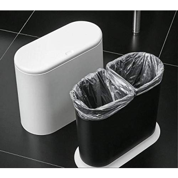 IEEK 12 Liter Rectangular Plastic Trash Can with Press Top