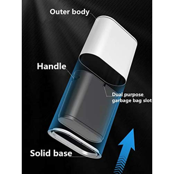 IEEK 12 Liter Rectangular Plastic Trash Can with Press Top