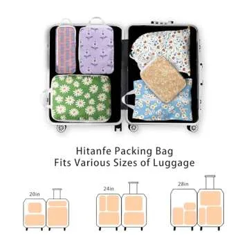 6 Pcs Compression Packing Cubes Set for Travelers - Stylish & Waterproof