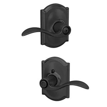 Schlage F40 Accent Door Lever - Privacy Lock in Matte Black