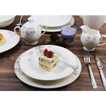 Elegant 57 Piece Bone China Dinnerware Set - Lorren Home