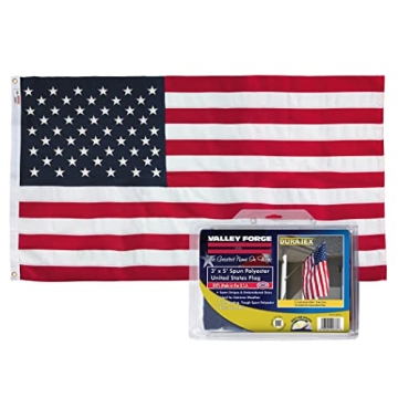 Valley Forge American Flag - 100% Made in the USA - 5' x 8' ft – Durable and Sturdy with Brass Gro...