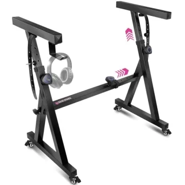 Adjustable Heavy Duty Z-Style Keyboard Stand with Wheels - Ultimate Musician's Companion