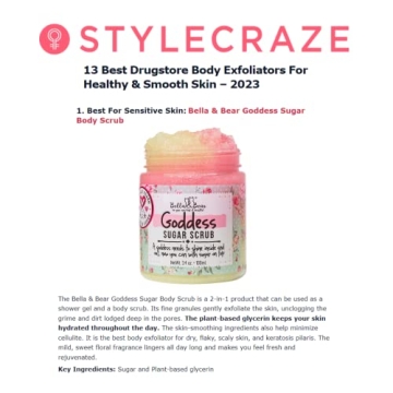 Bella & Bear Goddess Sugar Scrub - Travel Size - Vegan 3.4oz (Travel Size)