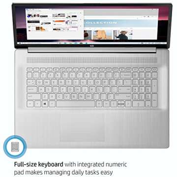HP 17 17.3" HD+ Laptop Computer, Intel Quad-Core i3-1125G4 up to 3.7GHz (Beat i5-10210U), 32GB DDR4 RAM, 1TB PCIe SSD, 802.11AC WiFi, Bluetooth, Natural Silver, Windows 11 S, BROAG 64GB Flash Drive