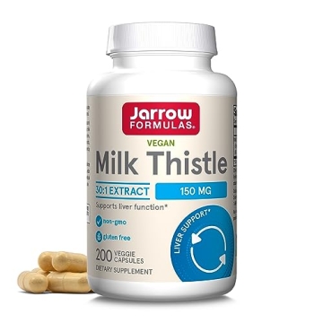Jarrow Milk Thistle 150 mg Veggie Capsules for Liver Health Support