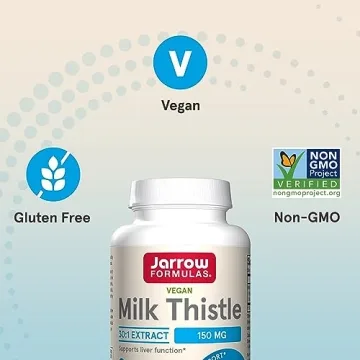 Jarrow Milk Thistle 150 mg Veggie Capsules for Liver Health Support