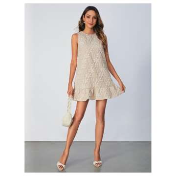 SOLY HUX Women's Ruffle Hem Summer Casual Tank Dress