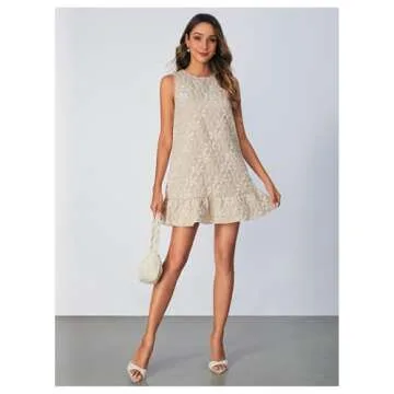 SOLY HUX Women's Ruffle Hem Summer Casual Tank Dress