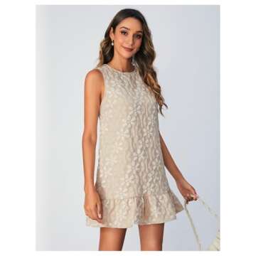 SOLY HUX Women's Ruffle Hem Summer Casual Tank Dress