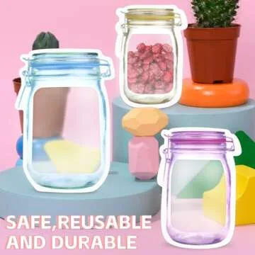 Fireboomoon 30 PCS Mason Jar Zipper Bags for Food Storage