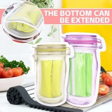 Fireboomoon 30 PCS Mason Jar Zipper Bags for Food Storage