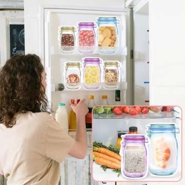 Fireboomoon 30 PCS Mason Jar Zipper Bags for Food Storage