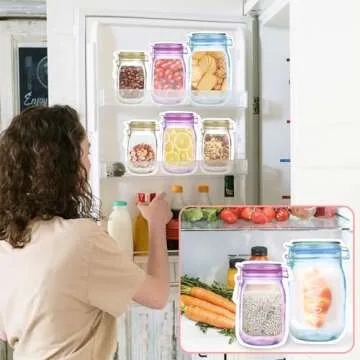 Fireboomoon 30 PCS Mason Jar Zipper Bags for Food Storage