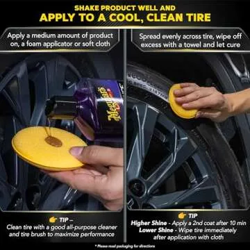 Meguiar's G7516 Endurance Tire Gel, Premium Tire Gel for a Lasting Glossy Shine - 16 Oz Bottle, PURPLE