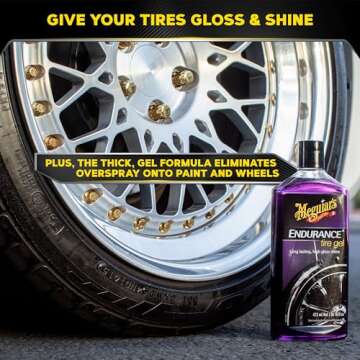 Meguiar's G7516 Endurance Tire Gel, Premium Tire Gel for a Lasting Glossy Shine - 16 Oz Bottle, PURPLE