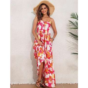 SIFLIF Satin Floral Maxi Dress with Pockets - Summer 2024