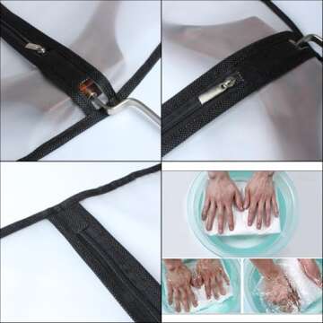 HomeClean Garment Bag (Set of 6) Plastic Garment Bags with Zipper Hanging Clothes Cover Dress Bag for Suits, Coats Closet (24'' x 40'', Black)