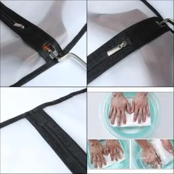 HomeClean Garment Bag (Set of 6) Plastic Garment Bags with Zipper Hanging Clothes Cover Dress Bag for Suits, Coats Closet (24'' x 40'', Black)