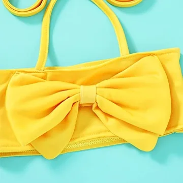JEELLIGULAR Baby Girl Bowknot Swimsuit 2Pcs Summer Set