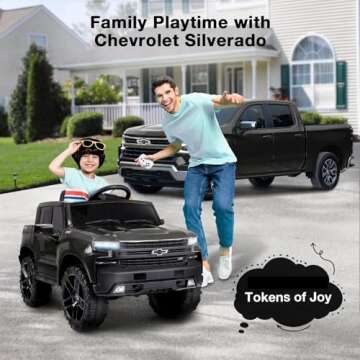 FUNTOK Chevrolet Silverado Kids Ride on Truck for Fun
