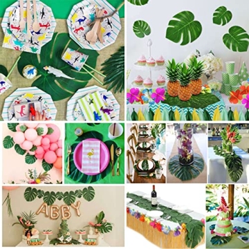 TBUY ROSE 76Pcs Artificial Monstera Palm Leaves Decor