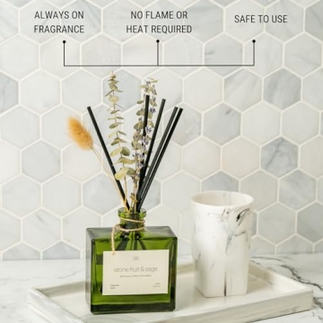 Luxe Stone Fruit & Sage Reed Diffuser by Craft & Kin