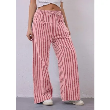 Stylish MISSACTIVER Striped Wide Leg Pants for Women