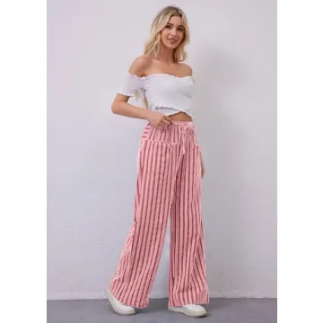 Stylish MISSACTIVER Striped Wide Leg Pants for Women