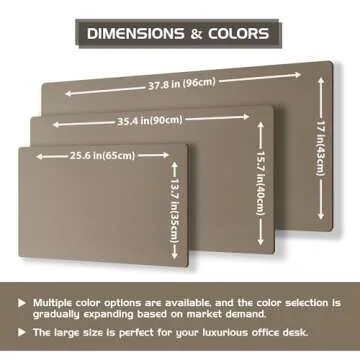 Aothia Dual-Sided Desk Mat - Leather & Cork Desk Protector, Large Mouse Pad & Writing Pad for Office/Home, Coffee (25.6"x13.7")