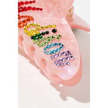 Personalized Custom Colorful Rhinestone Name Hair Claw Clips Custom Letter Initial Hair Clips for Wo...